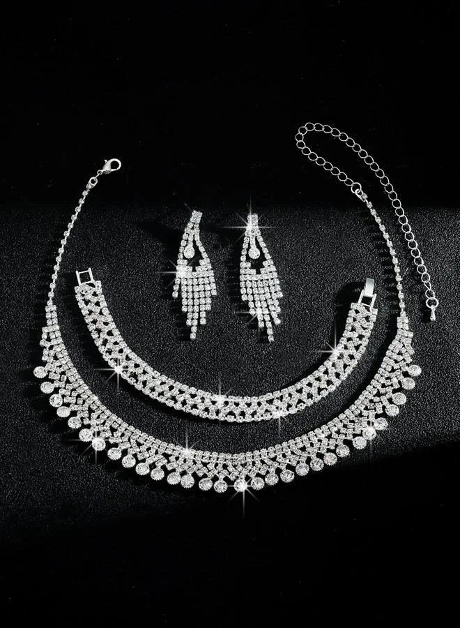 Take Two  3-Piece Embellished Necklace, Bracelet And Earrings Jewelry Set for Women | Best Price UAE